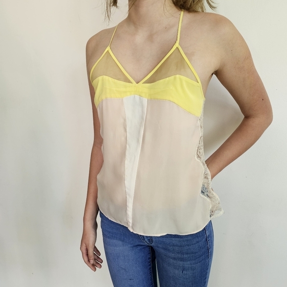 LAST CHANCE - Sandro Paris Silk Lace Slip Camisole - Picture 3 of 15